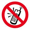 Señal de Prohibido usar teléfonos móviles, con tintas UV Ø90mm (Pack de 10)SEKURECO
