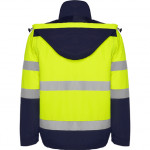 High visibility parka in two colors with reflective strips on the body and sleeves EPSYLON ROLY
