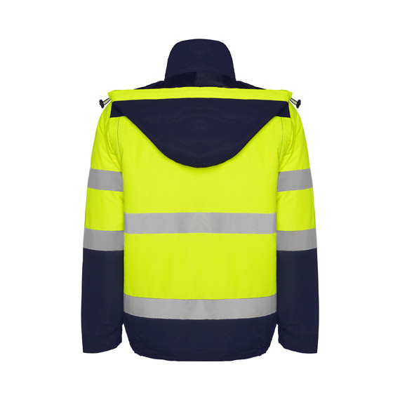 Parka de alta visibilidade em duas cores com fitas refletoras no corpo e mangas EPSYLON ROLY