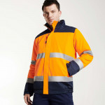 Parka de alta visibilidade em duas cores com fitas reflexivas no corpo e nas mangas de Epsylon Roly. Ref: HV9304