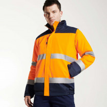 Parka de alta visibilidad en dos colores con cintas reflectantes en el cuerpo y mangas EPSYLON ROLY. REF: HV9304