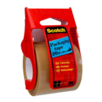 Ruban d'emballage marron Scotch, 1 rouleau de 50 mm x 20 m dans un distributeur manuel 3M