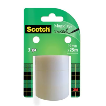 Ruban adhésif invisible Scotch Magic, paquet de rechange de 19 mm × 25 m (3 rouleaux) 3M