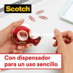 Cinta Scotch Magic de 19 mm x 33 m + dispensador plata con peso GRATIS (16 rollos) 3M