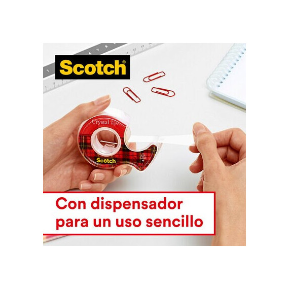 Cinta Scotch Magic de 19 mm x 33 m + dispensador plata con peso GRATIS (16 rollos) 3M