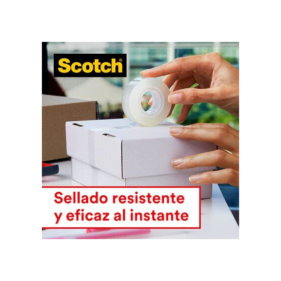 Cinta Scotch Magic de 19 mm x 33 m + dispensador plata con peso GRATIS (16 rollos) 3M