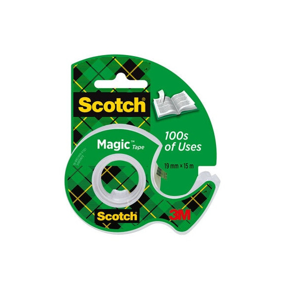 Cinta invisibile Scotch Magic da 19 mm × 15 m con dispenser portatile 3M