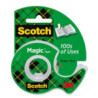 Ruban adhésif invisible Scotch Magic de 19 mm × 15 m avec distributeur portable 3M