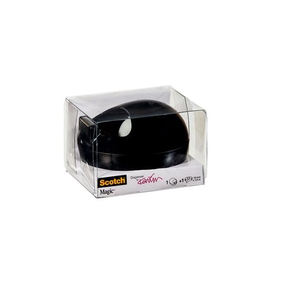 Black Scotch Tape Dispenser + Scotch Magic Invisible Tape (1 roll) 3M