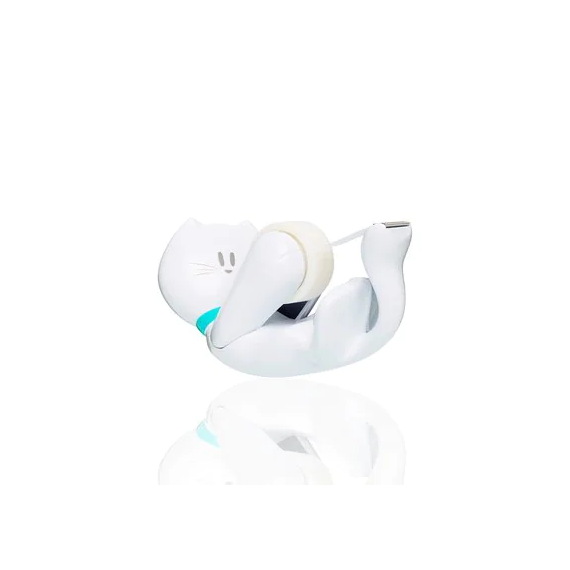 Dispensador de cinta con forma de gato Scotch + Cinta invisible Scotch Magic de 19 mm × 8,89 m 3M