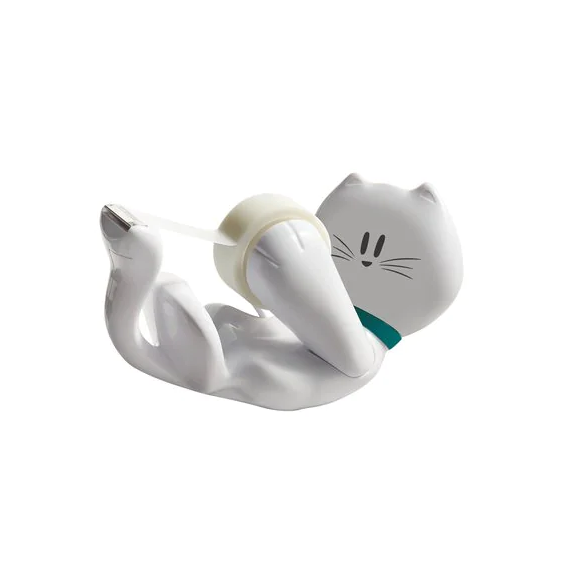 Dispensador de cinta con forma de gato Scotch + Cinta invisible Scotch Magic de 19 mm × 8,89 m 3M