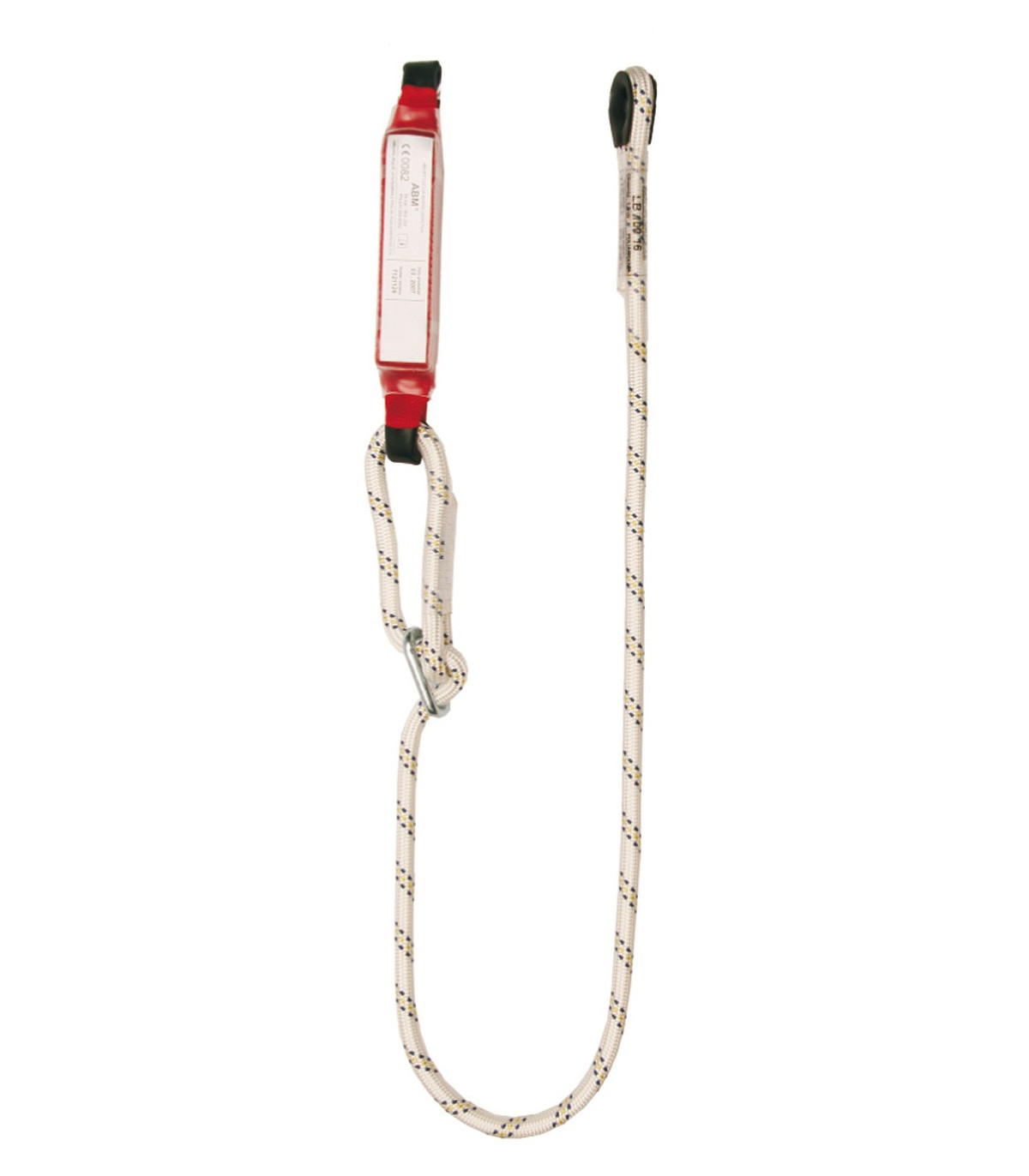Adjustable rope lanyard Ø12mm, energy absorber EN354/EN355