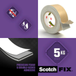Cinta doble cara de montaje de espejos Scotch-Fix 4496W-1915-P 1 rollo/pack 3M