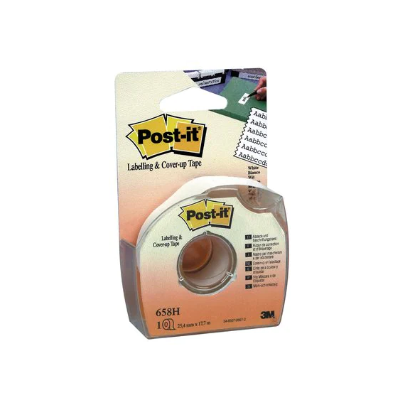 Cinta para ocultar e etiquetar em porta-rolos Post-it 658-HD 6 linhas de 18mx25 3M