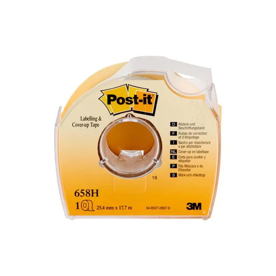 Cinta per nascondere e etichettare su portarrollos Post-it 658-HD 6 righe di 18mx25 3M