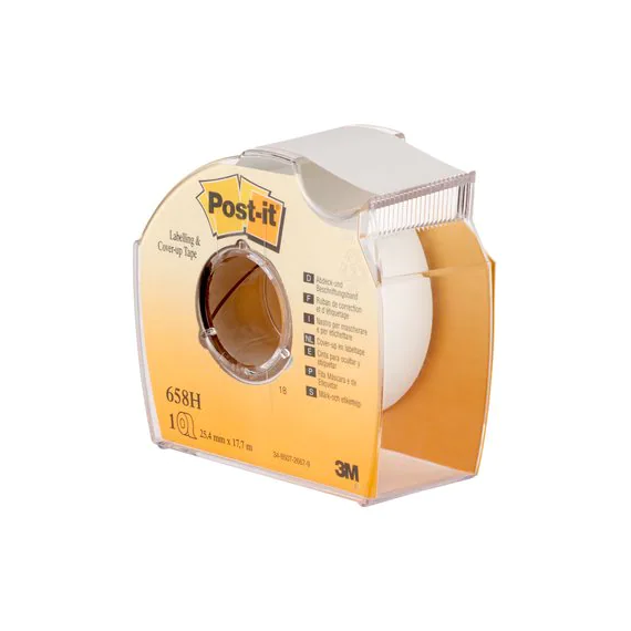 Cinta para ocultar e etiquetar em porta-rolos Post-it 658-HD 6 linhas de 18mx25 3M