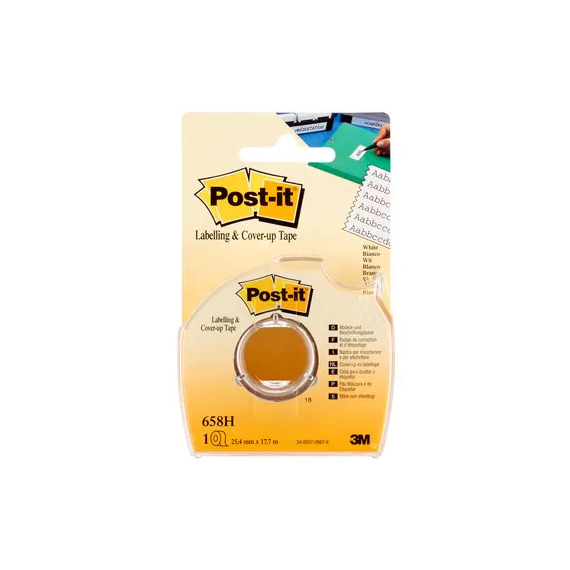 Cinta para ocultar e etiquetar em porta-rolos Post-it 658-HD 6 linhas de 18mx25 3M