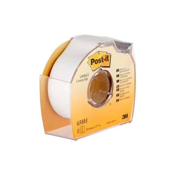 Cinta para ocultar e etiquetar em porta-rolos Post-it 658-HD 6 linhas de 18mx25 3M