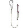 Adjustable rope lanyard Ø12mm energy absorber, 64mm hook