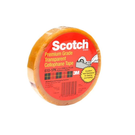Celophan tape 3M Scotch 610 Transparent, 66m