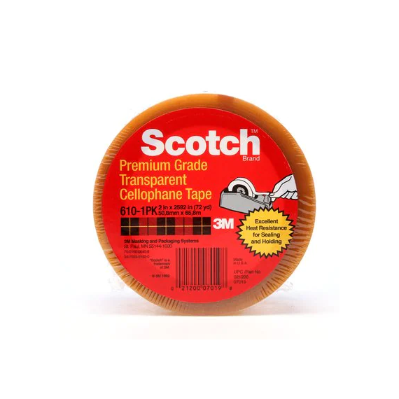 Celophan tape 3M Scotch 610 Transparent, 66m