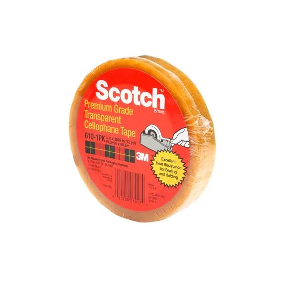 Celophan tape 3M Scotch 610 Transparent, 66m