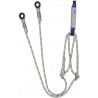 Adjustable double rope lanyard Ø12 mm with energy absorber