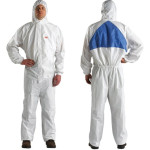 Tuta di protezione antistatica 4540+ contro particelle secche e sostanze chimiche tipo 5/6 Bianco+Blu 3M