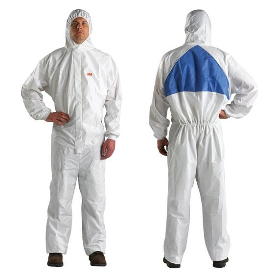 Antistatischer Schutzanzug 4540+ gegen trockene Partikel und Chemikalien Typ 5/6 Weiß+Blau 3M