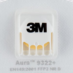 Mascherina usa e getta per particelle + Aura FFP2 NR D con valvola, a 3 pannelli 3M