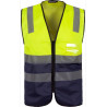 Bias-trimmed high-visibility vest with ID holder WORKTEAM C3615