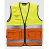 Colete fluorescente com bolsos sobrepostos para trabalhos urbanos WORKTEAM C4046