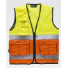 Fluorescent vest with overlapping pockets for urban work WORKTEAM C4046