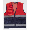 Chaleco tipo Safari con cintas reflectantes en pecho y espalda WORKTEAM C4047