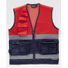 Safari type vest with reflective tapes on the chest and back WORKTEAM C4047