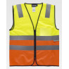 High Visibility Vest trimmed in green and orange Fluor WORKTEAM C3616