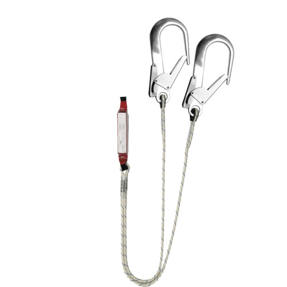 Festmacherelement doppelt Ø10,5 mm mit Energieabsorber und 64 mm Haken - EN 354, EN 355 & EN 362 (Ref. ABM + LB102 + 2z023)