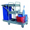 2 X 15 L Multifunctional Cleaning Cart with Trays and Press
