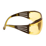 Yellow/black frame glasses, anti-fog and scratch-resistant Scotchgard™ (K and N) amber lens (20/box) 400X SecureFit 3M