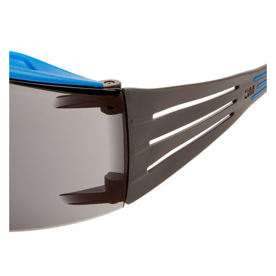 Gafas de montura azul/gris antiempañantes Scotchgard™ (K y N), lente gris SecureFit 400X (20 uds) 3M