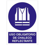 Sinal de obrigação e texto - uso de colete reflexivo