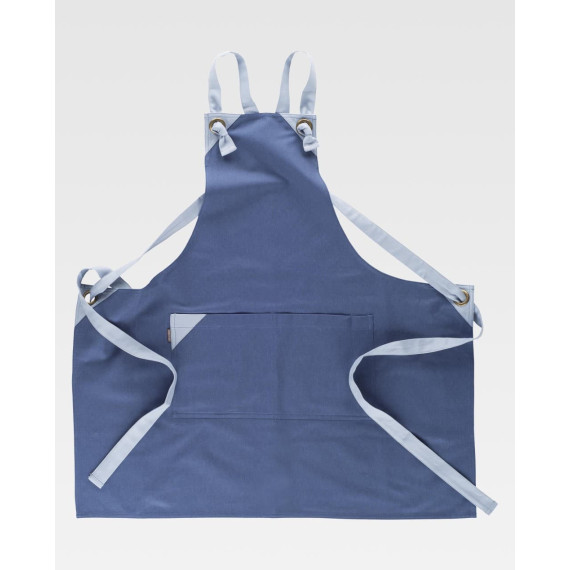 Apron with bib in canvas combined with crossed straps M752 WORKTEAM