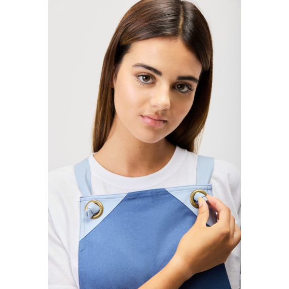 Apron with bib in canvas combined with crossed straps M752 WORKTEAM