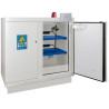 Fireproof safety cabinet 90 minutes, 2 doors, for lithium-ion batteries, pre-equipped shelves+extinguisher+alarm