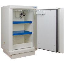 Flame retardant safety cabinet 90 minutes, 1 door for lithium ion batteries, with 2 shelves E48Li + 1 EX100LI (extinguisher)
