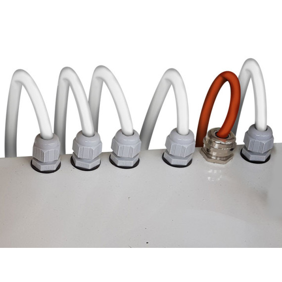 Visual and audible alarm + control box + smoke detector + EX200LI extinguisher + cable conduit