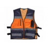 Fluorescent vest with side adjustments and back pocket WORKTEAM C3602