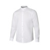 Camicia da uomo con colletto alla coreana e maniche lunghe in tessuto popeline stretch bianco e nero VELILLA Serie 405013S