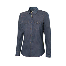 Camisa denim trecho de mangas compridas 405007s