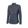 Camisa jeans stretch de manga comprida feminina 405007S